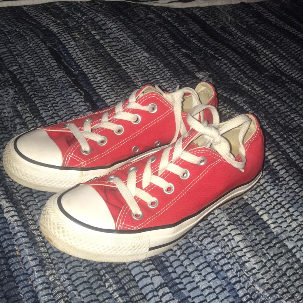 Red converse shoes